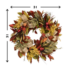 28" Heather, Astilbe, and Pear Wreath