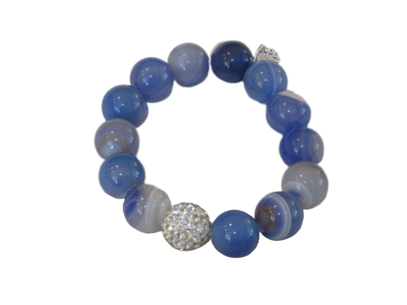 Power Beads by Jen- Periwinkle Pave 5 Charm Bracelet
