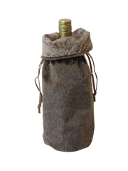 Brown Fur Wine Bag
