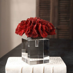 Red Coral Cluster Sculpture