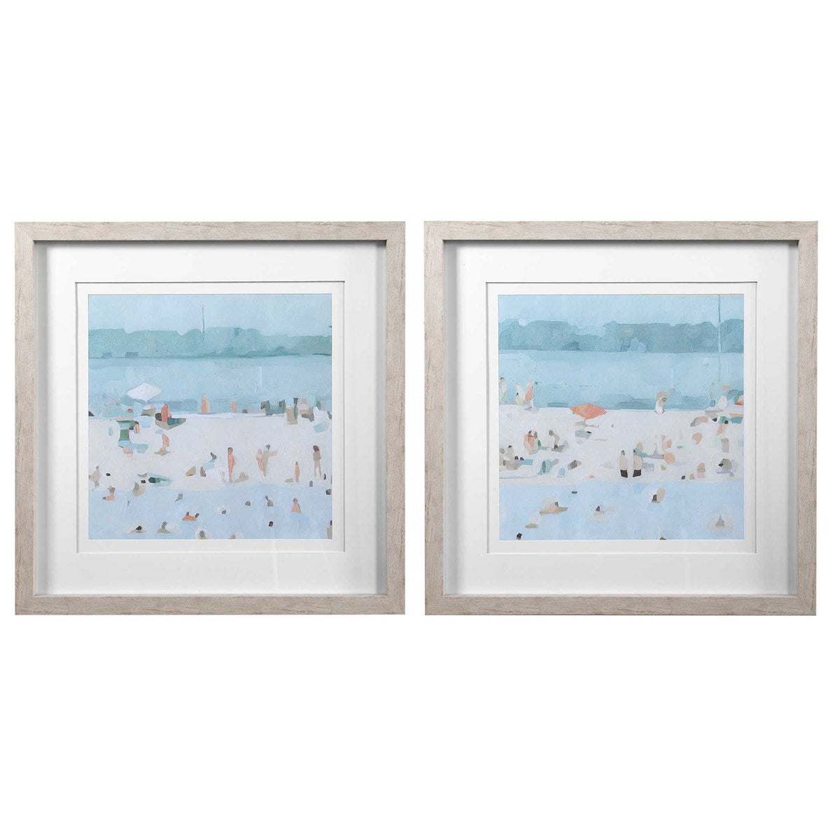 Sea Glass Sandbar- Framed Prints- Set of 2