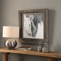 Custom Horse B&W Framed Print
