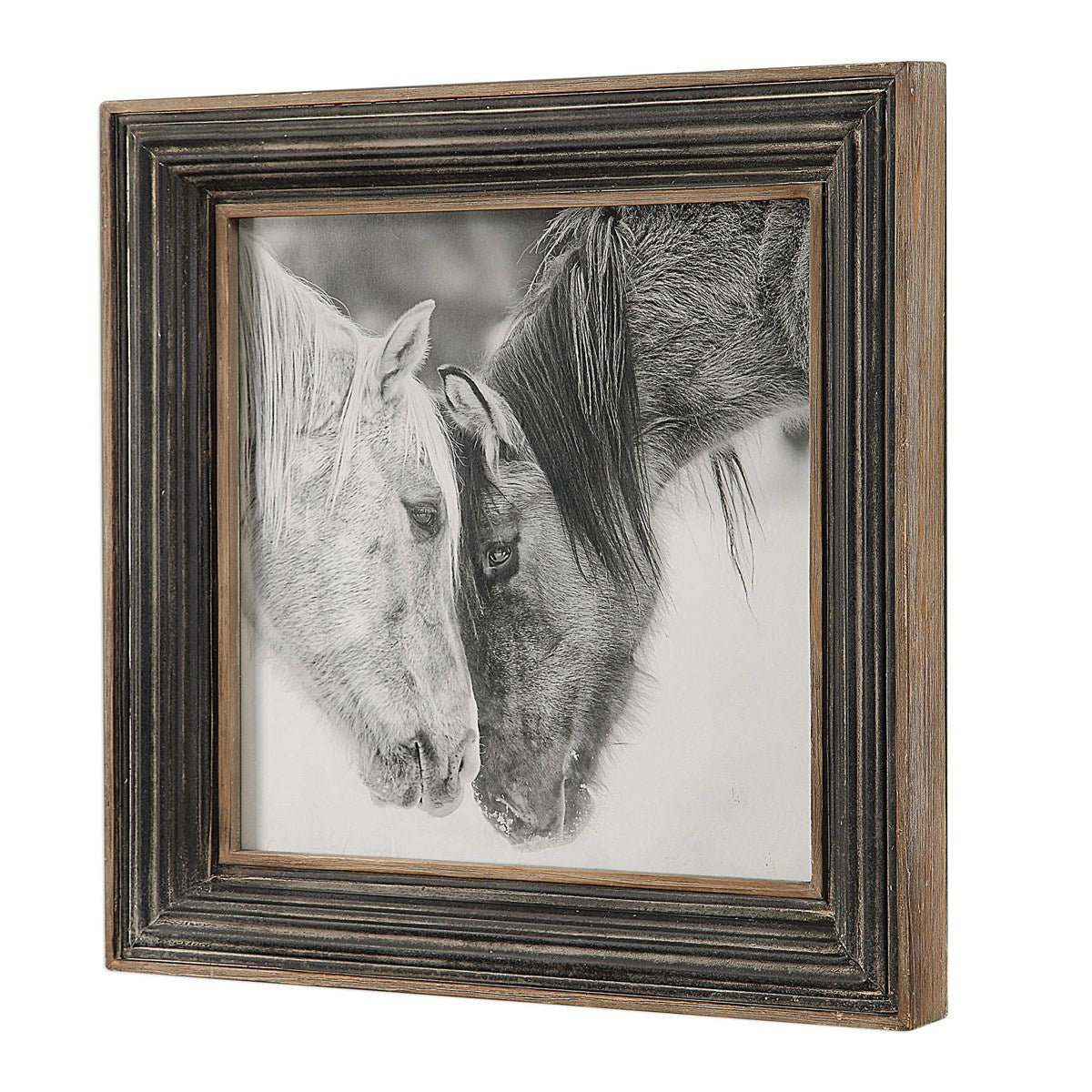 Custom Horse B&W Framed Print