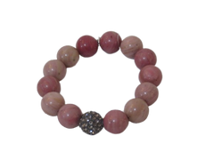 Power Beads by Jen- Pave Purple Rhodochrosite Charm Bracelet
