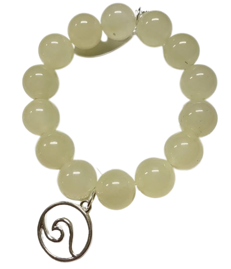 Power Beads by Jen- Lemonade Jade Charm Bracelet- Wave
