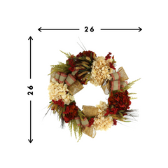26" Hydrangea and Wheat Wreath