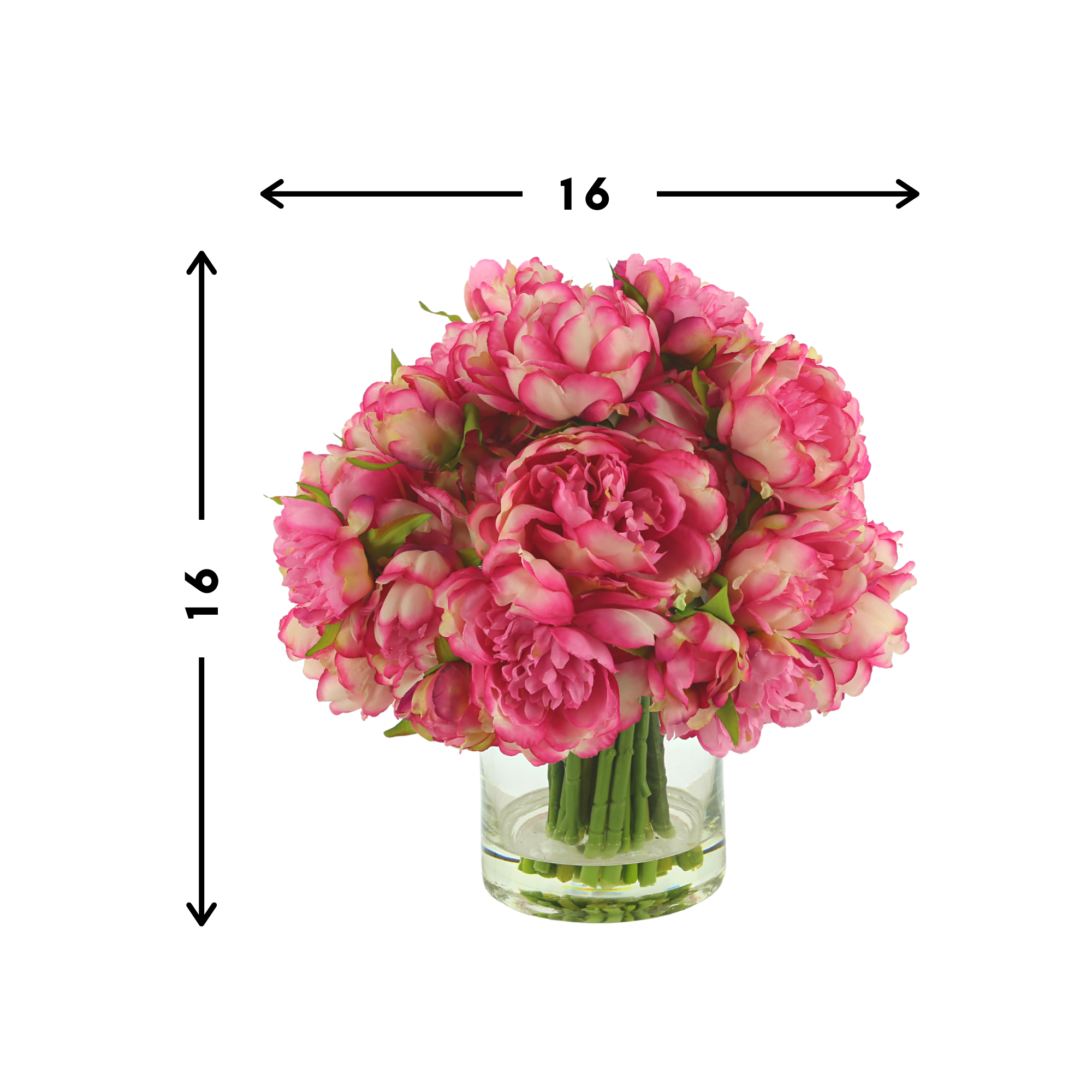 Peonies Centerpiece in a Clear Glass Vase