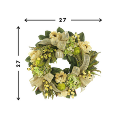 27" Hydrangeas, Peonies, and Pear Wreath