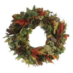 26" Heather, Berries & Queen Anne's Lace Wreath
