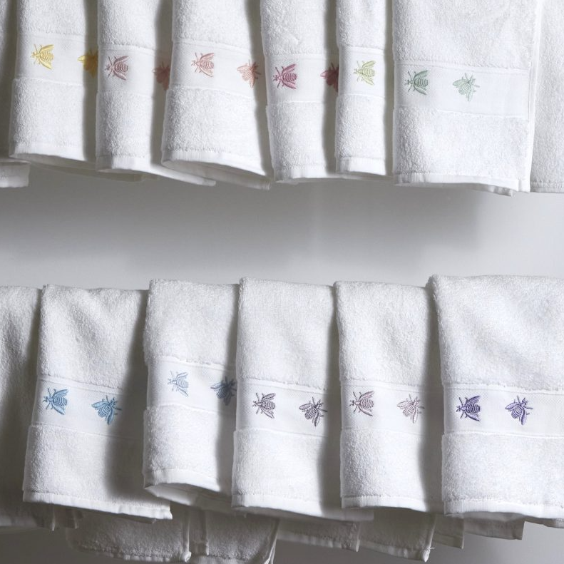 Mel Embroidered Honeybee Towel Collection