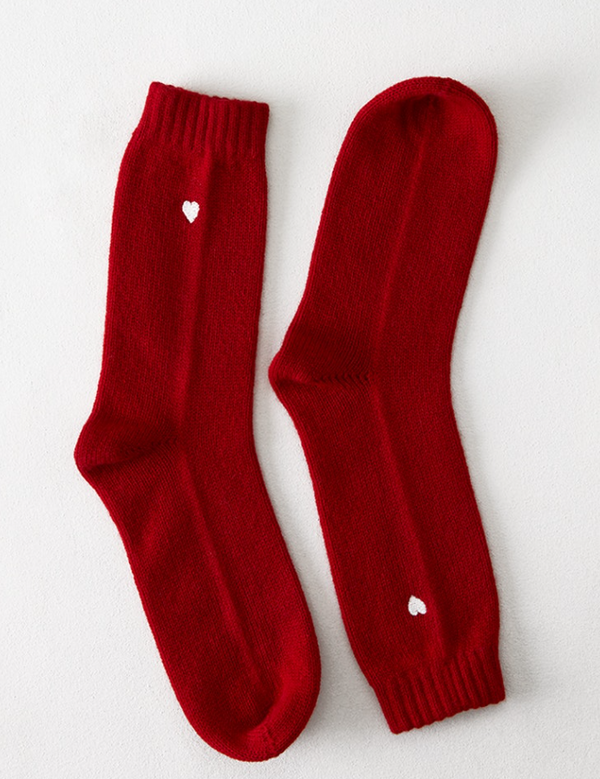 Cashmere Heart Sleep Socks