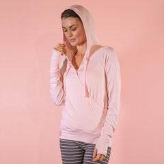 Bamboo Crossover Hoodie Pink