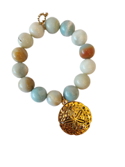 Power Beads by Jen- Amazonite "Sand Dollar" Charm Bracelet