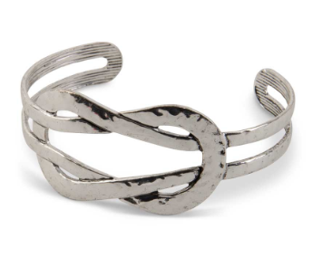 Silver Hammer Twisted Cuff Bracelet