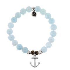 T.Jazelle- Blue Aquamarine charm Bracelet- Anchor