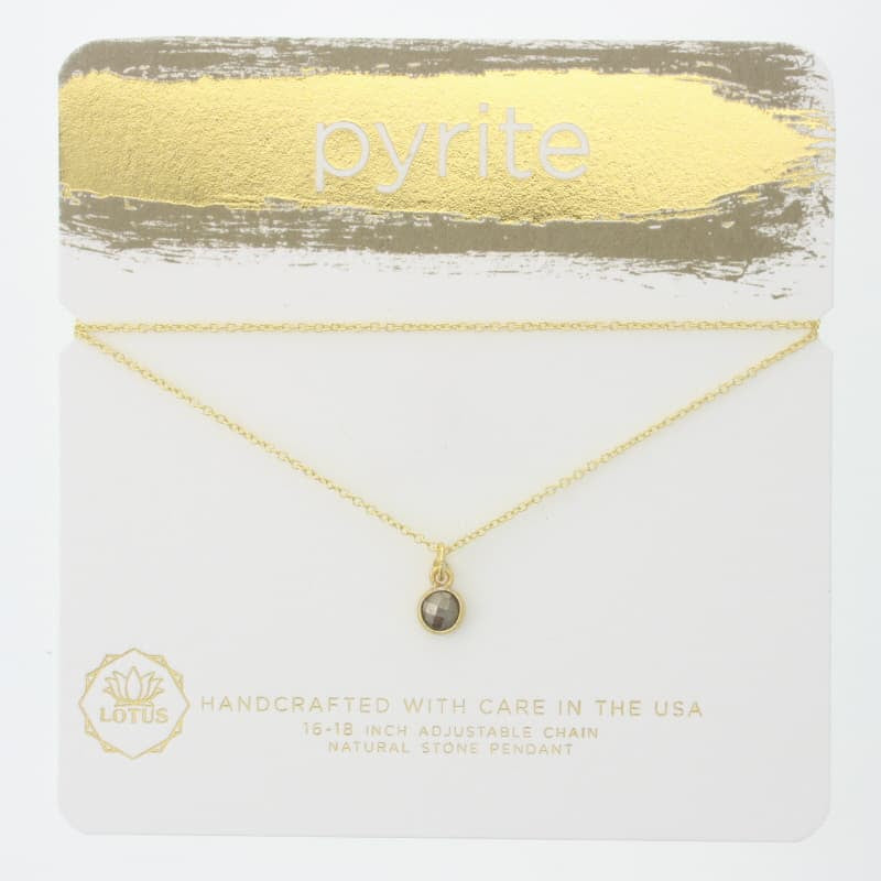 Lotus Pyrite  Necklace