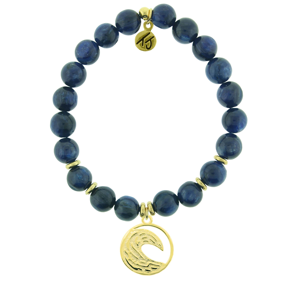 T.Jazelle- Kyanite Gold Wave charm Bracelet