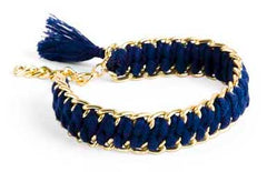 Gold Bracelets w/ Woven Threads & Tassels