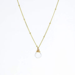 Lotus Gold Trinket Clear Quartz Stone Necklace