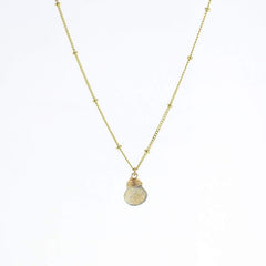 Lotus Gold Trinket Labradorite Stone Necklace