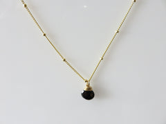 Lotus Gold Trinket Black Spinel Stone Necklace