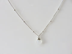 Lotus Silver Trinket Necklace and semi-precious stone