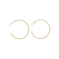 Lotus Gold Marble Hoop Earrings
