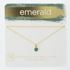 Lotus Emerald Gold Necklace