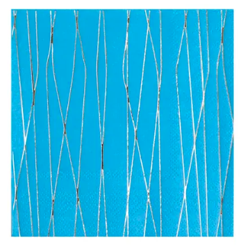 Paper Cocktail Napkins Turquoise & Gold
