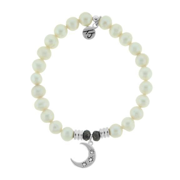 T.Jazelle- White Pearl "Friendship Star" Charm Bracelet